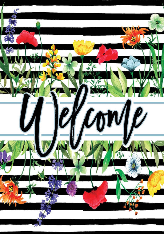Custom Decor - Wildflower Stripes-FM - 12” x 18”