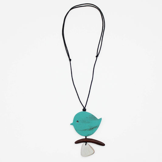 Sylca Designs - Turquoise Robin On A Branch Necklace