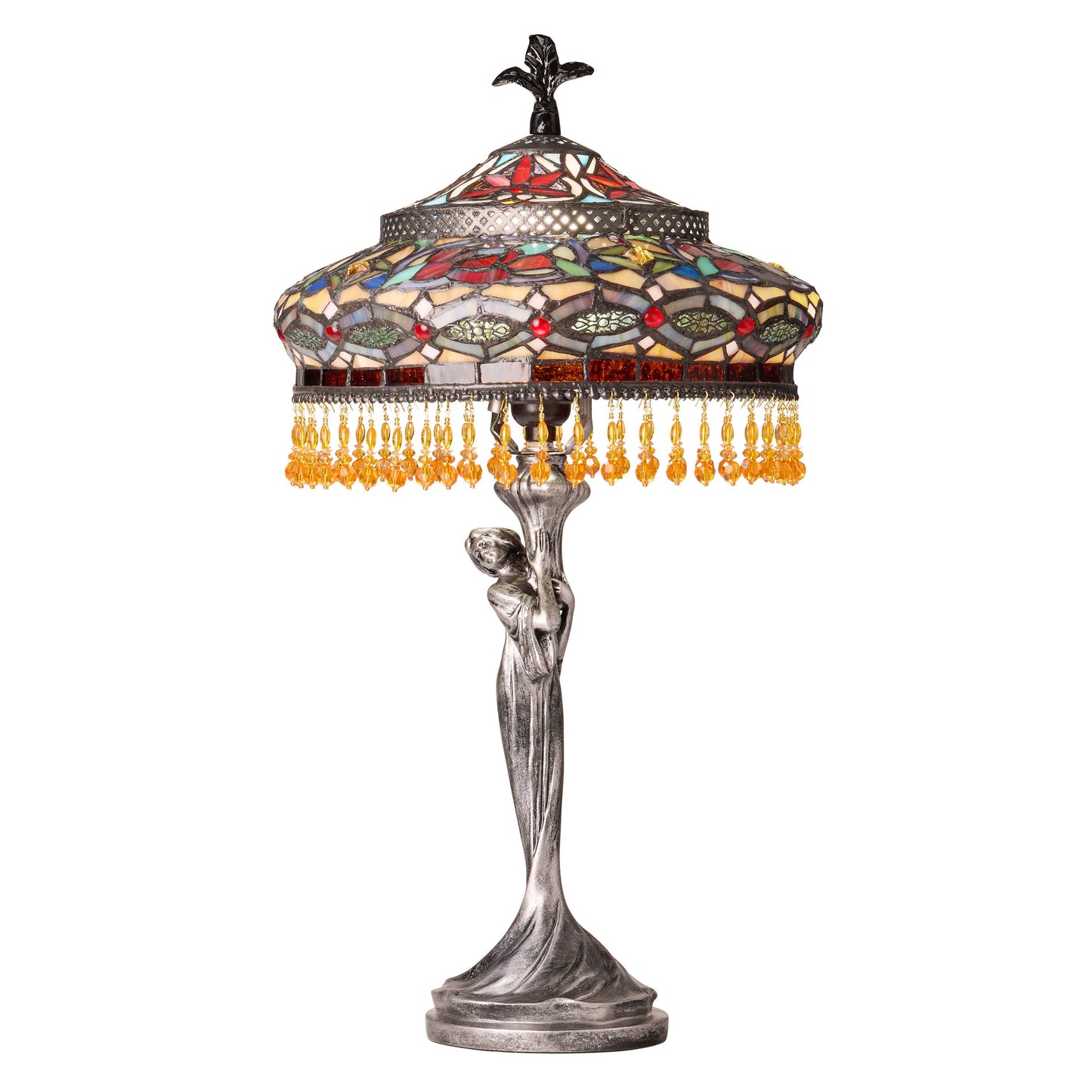 River of Goods - 24" Parisian Antique Silver Bell Shade Novelty Table Lamp