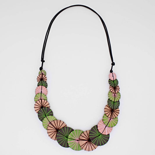 Sylca Designs - Green and Pink Azalea Necklace