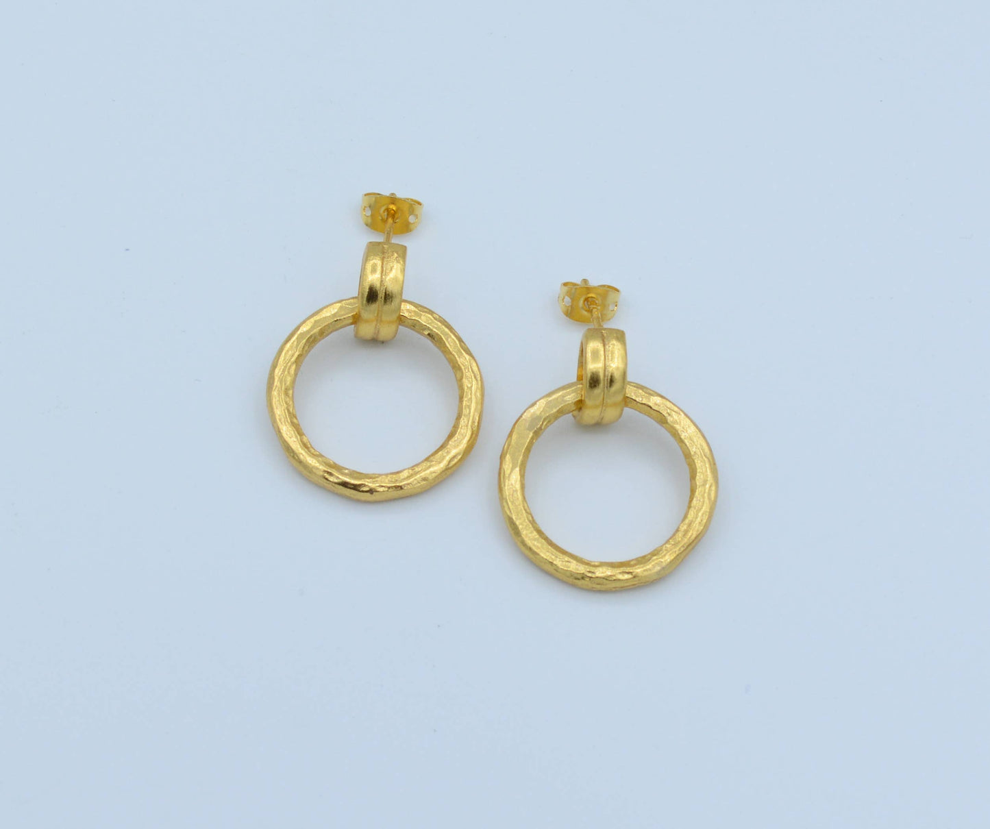 AJS Design Studio - Gold Hammered Link Door Knocker Earring