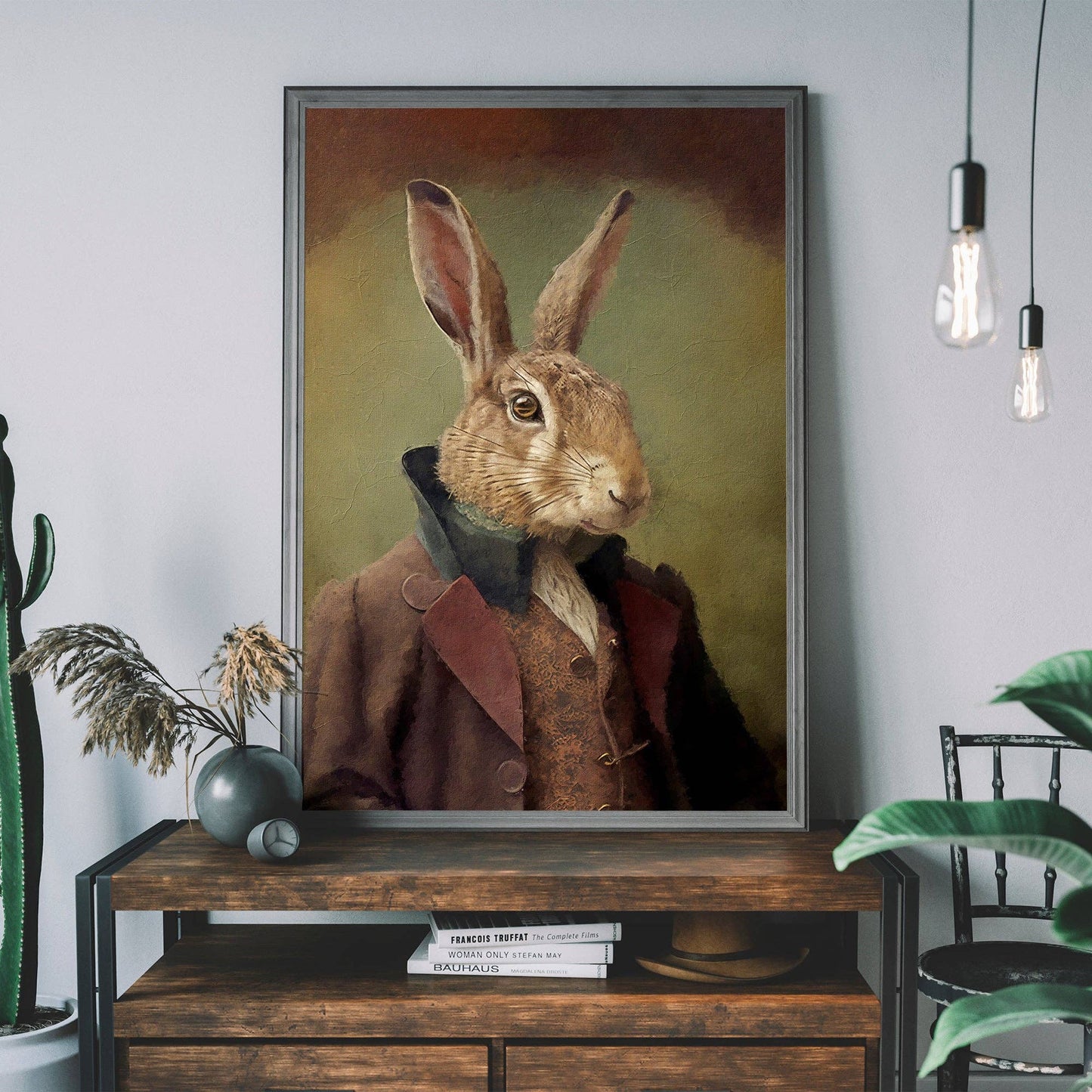 Ink & Drop - Hare Animal Head Print: 11 ¾ x 15 ¾ in | 30x40 cm / Matte