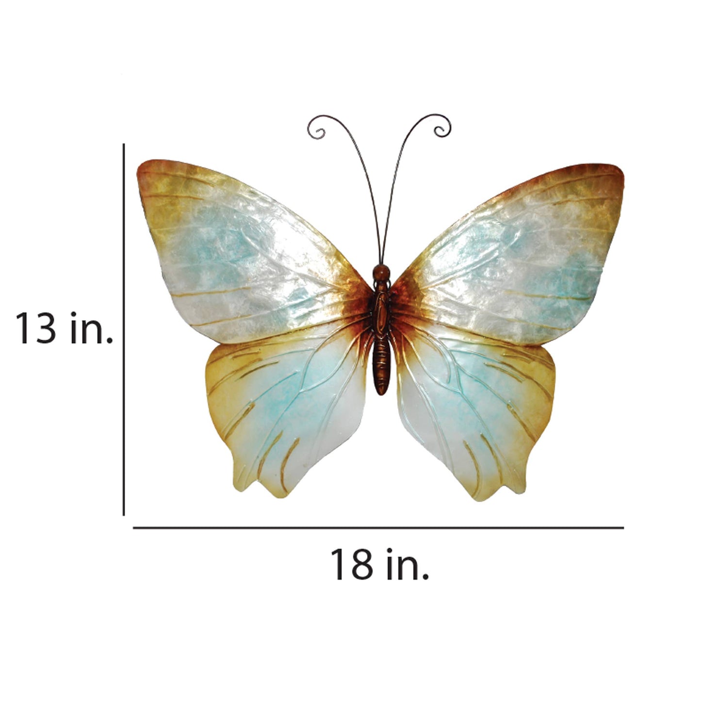 Eangee Home Design - Butterfly Wall Decor Pearl, Capiz & Metal, Indoor / Outdoor