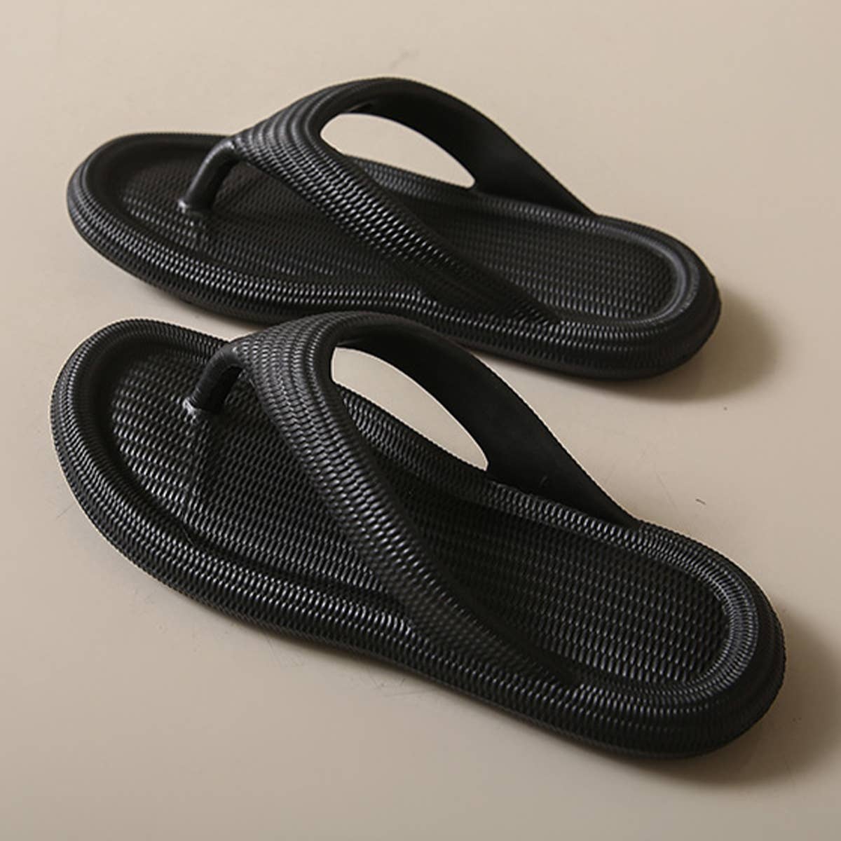 ACCITY - EVA SOLID COLOR FLIP-FLOPS SUMMER BEACH SLIPPERS_CWSHS0690: KHAKI / (6) 1