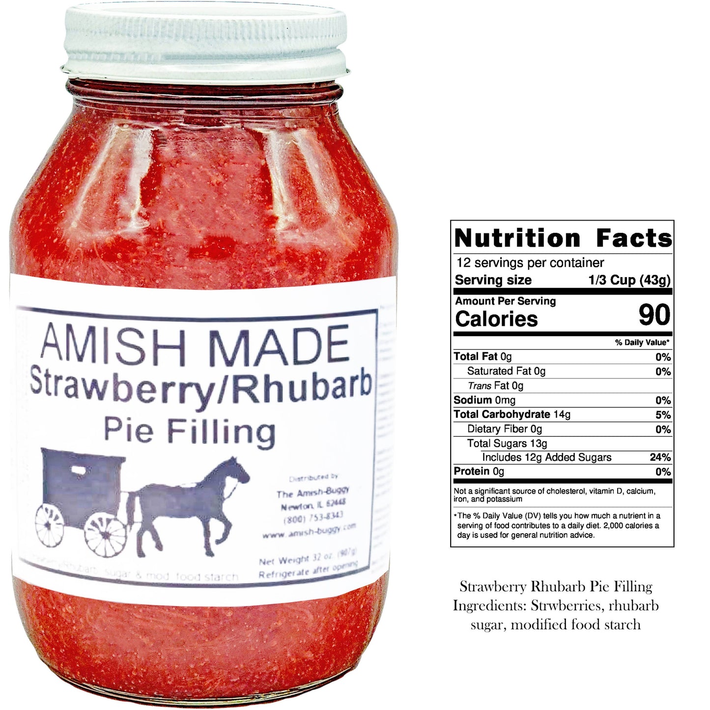 Arndt's Fudgery LLC - Amish Pie Filling - 32 Oz Jar: No Sugar Added Apple