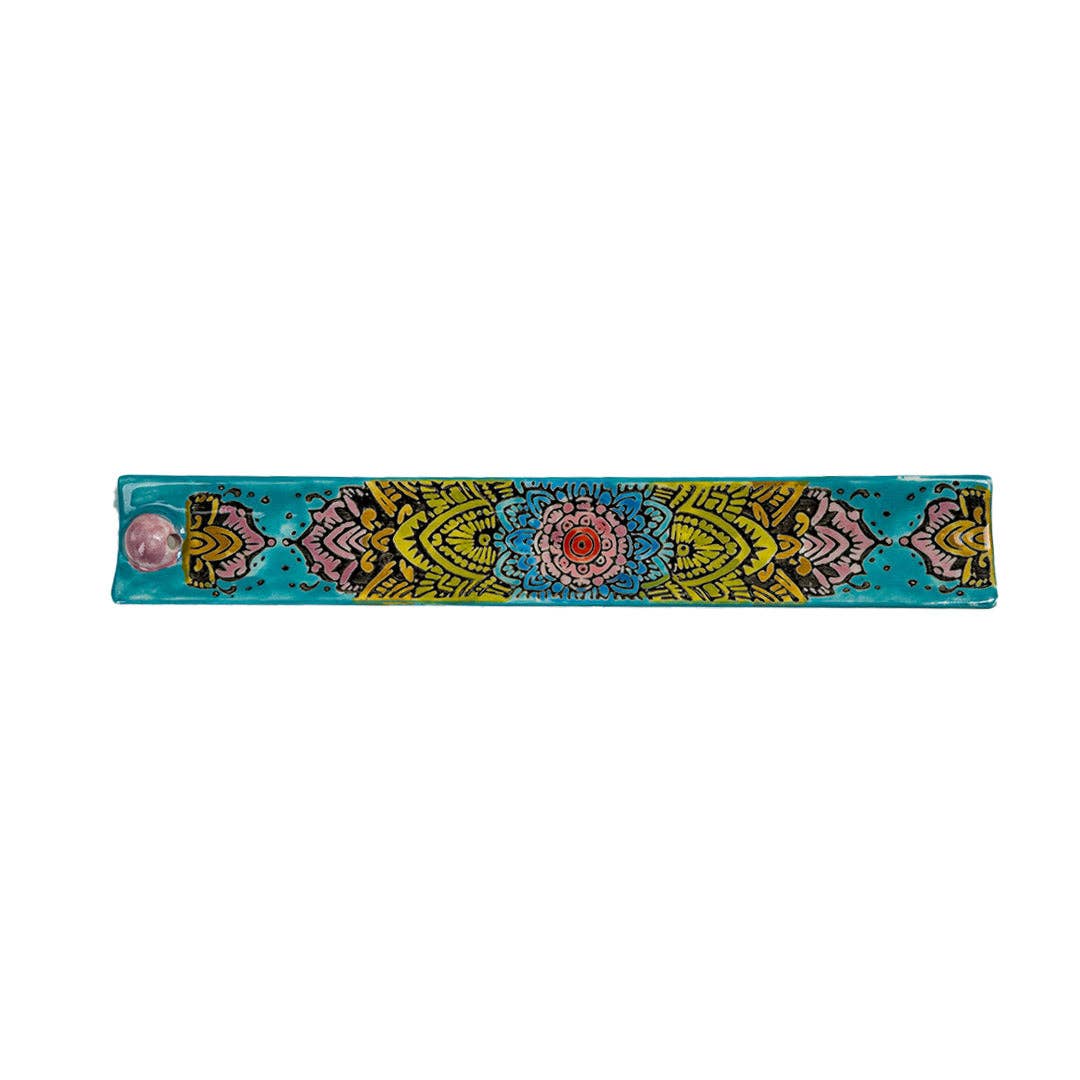 Urban Tokyo - Handpainted Ceramic Incense Holder 9 inch L Mandala (1/72)