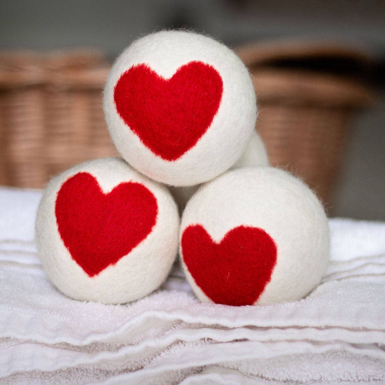 Friendsheep - Heart Trio Eco Wool Dryer Balls - Set of 3: PACKAGE FREE