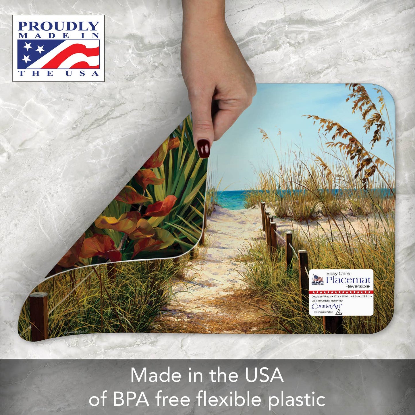CounterArt/Highland Home/Thirstystone - Path To The Ocean Reversible Rectangular Plastic Placemat
