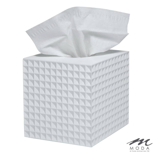 Moda at Home Enterprises, Ltd - Braemar Tissue Box Resin : White