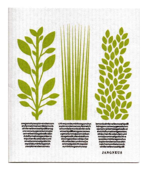 Jangneus - Swedish Dishcloth - Herbs - Green: Green