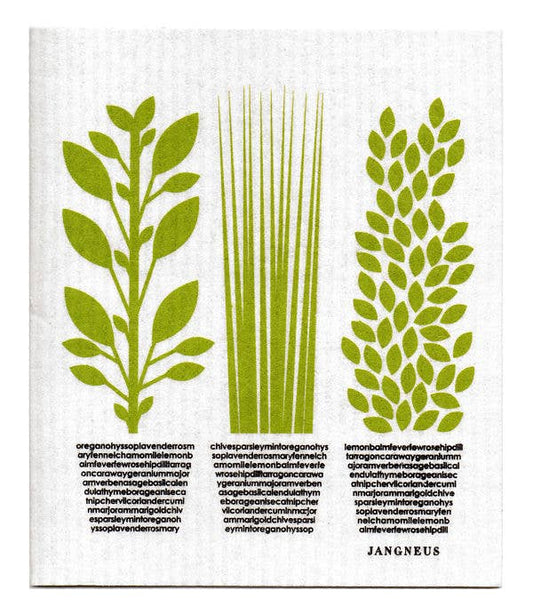 Jangneus - Swedish Dishcloth - Herbs - Green: Green