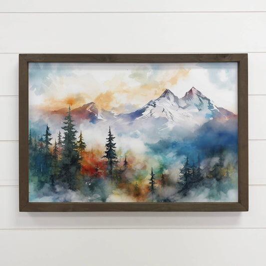 Hangout Home - Mountain Heights - Mountain Landscape Canvas Art - Framed: 12x18" Medium Canvas Art with Thick Wood Frame