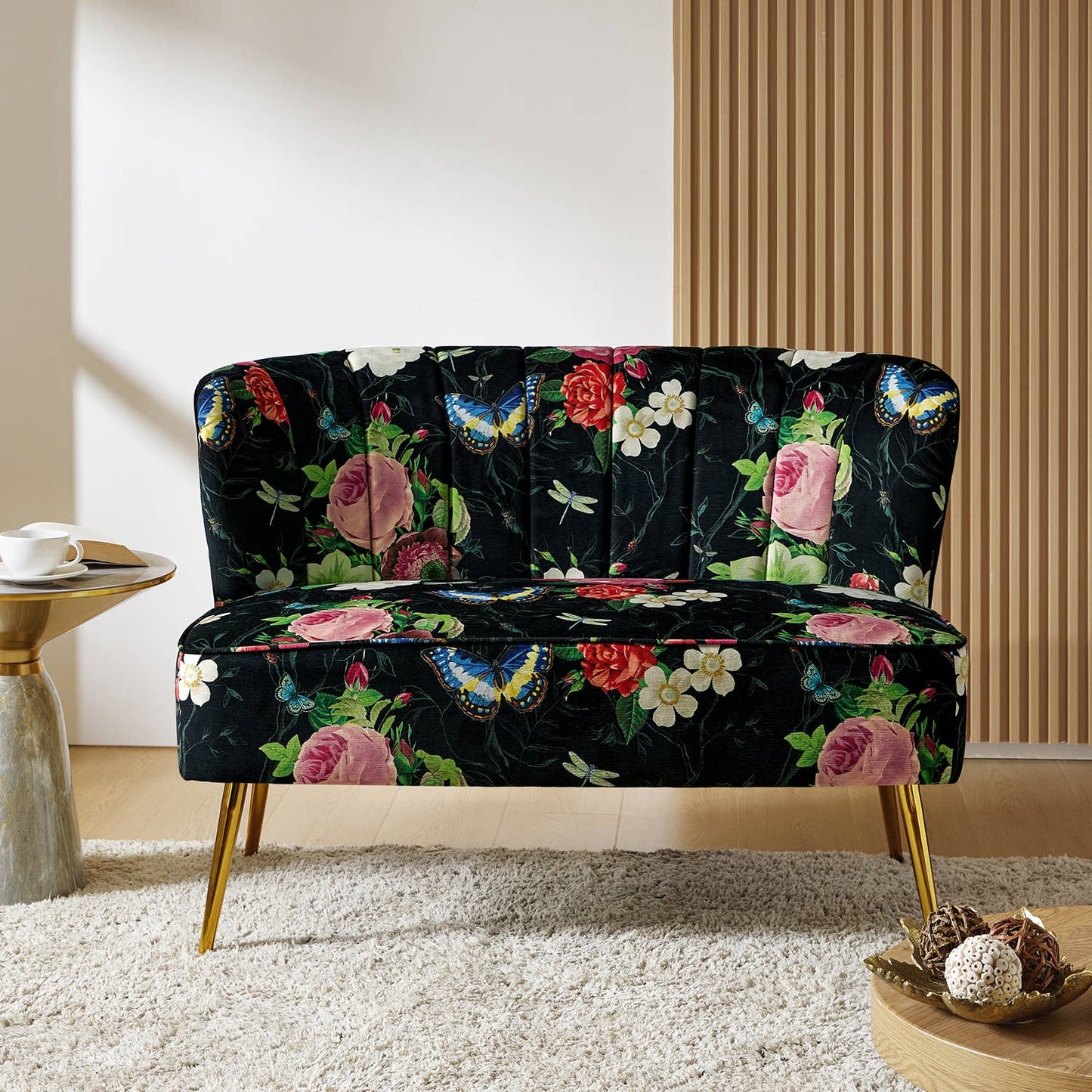 Karat Home - Cuneo Loveseat: Blue
