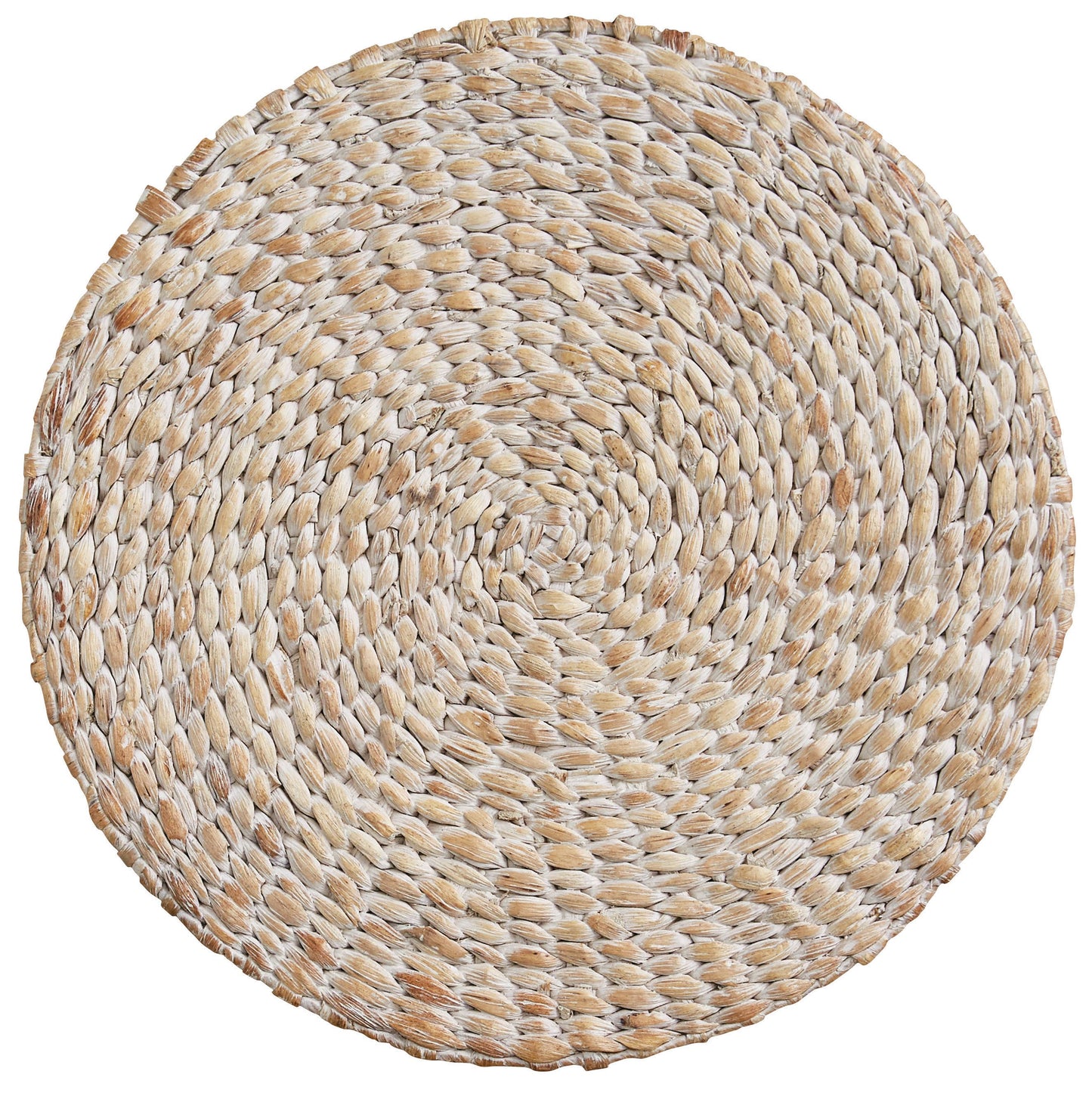 Split P - Braided Hyacinth Round Placemat - White