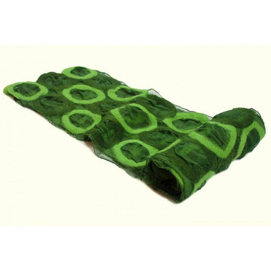 BNB Crafts Inc. - Green Circle Felted Chiffon Scarves