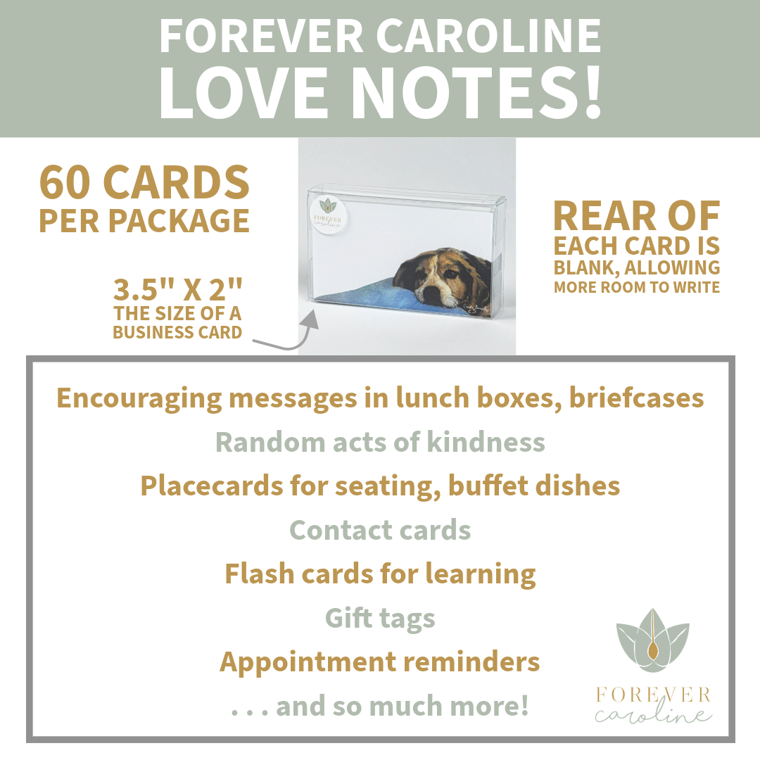 Forever Caroline LLC - Golden Retriever “Love Notes” Pack of 60 Tiny Cards