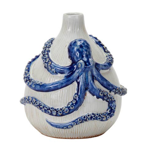 Continental Home - Blue & White Octopus Vase V107Sw