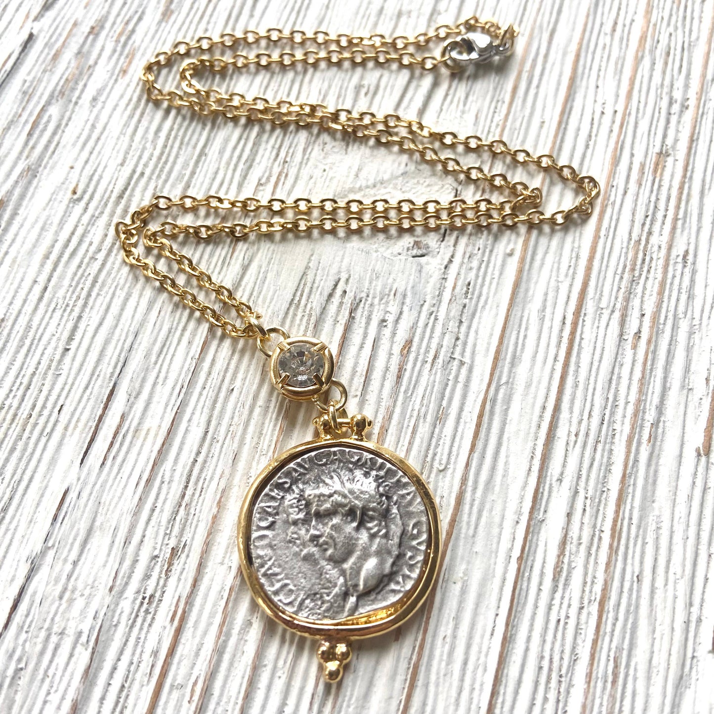 VB&CO Designs Handmade Jewelry - Greek coin necklace non tarnishing jewelry boutique
