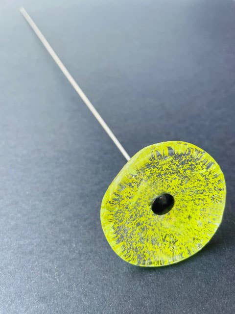 CARNEOL GLASS - Small Glass Flower For Inside In Transp.-A.Green