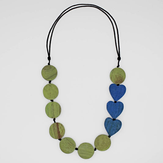 Sylca Designs - Lime Charmaine Wooden Heart Necklace
