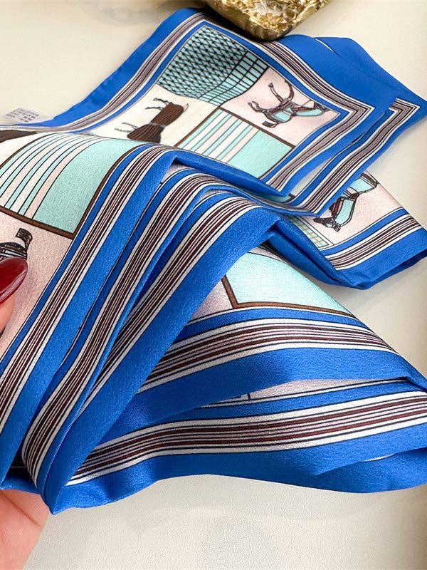 UZ Wholesale Store - Printed Scarf: BLUE / One_size