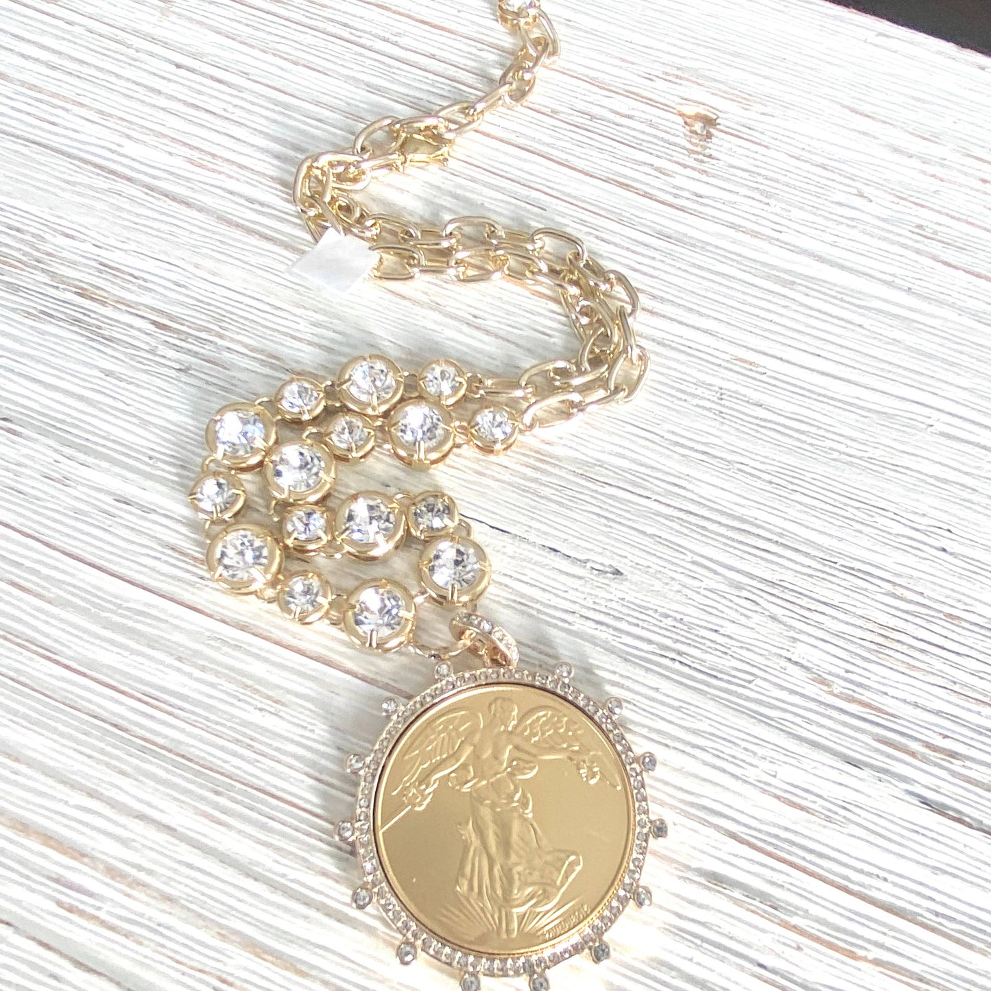 VB&CO Designs Handmade Jewelry - Gold french peace coin jewelry boutique style
