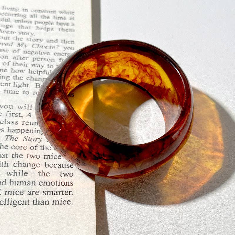 Dipped Shop - Irregular Wide Acrylic Simple Bracelets DP25B586: C