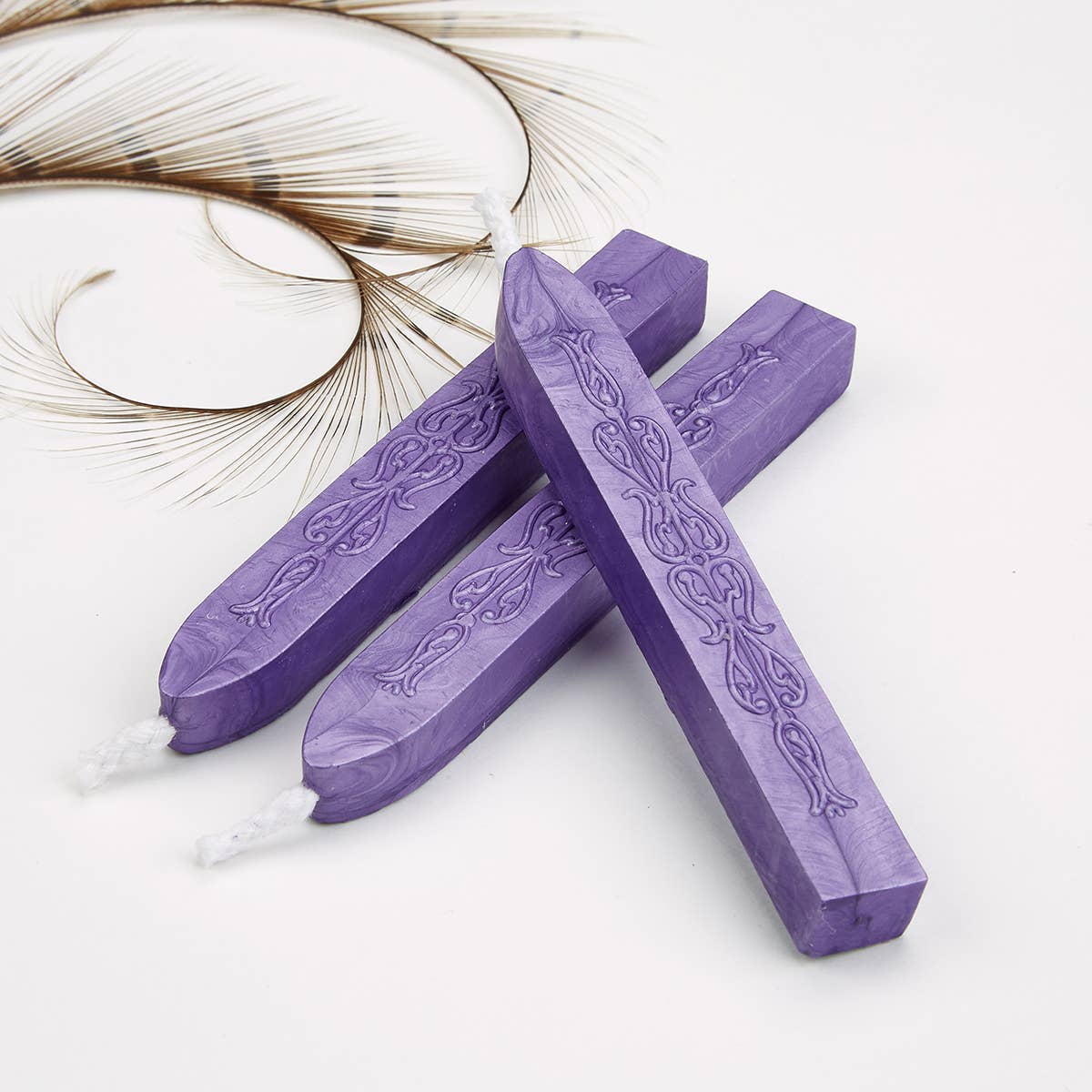Freund Mayer & Co. - Sealing Wax Sticks with wick 3PK- 25+ colors: Jade-Goldenrod-Metallic Purple