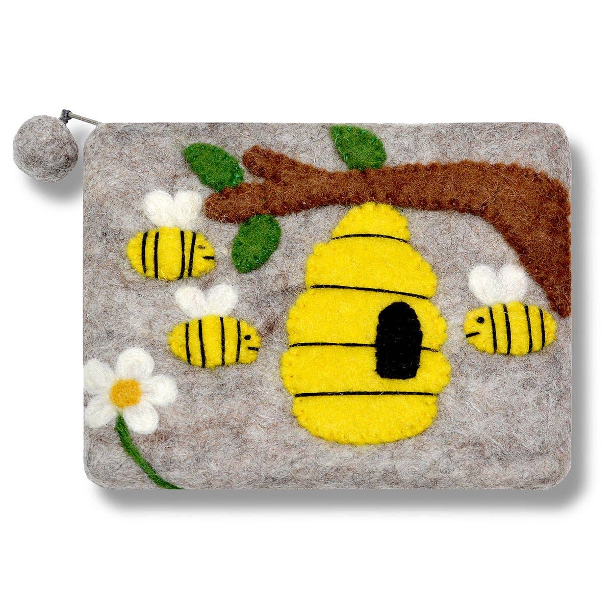 BNB Crafts Inc. - Bee with Hives Felted Coin Purse