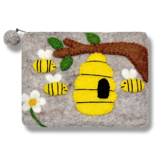 BNB Crafts Inc. - Bee with Hives Felted Coin Purse