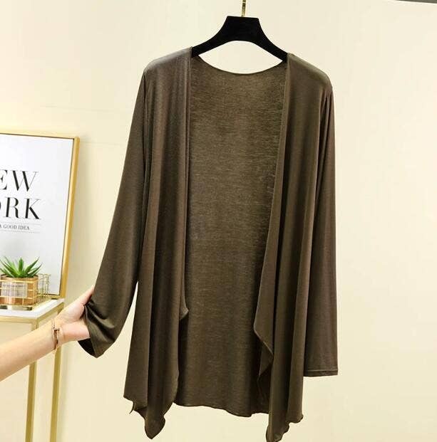 Hope & Sunshine - Modal Long Sleeve Cardigan For Women: Navy / XL