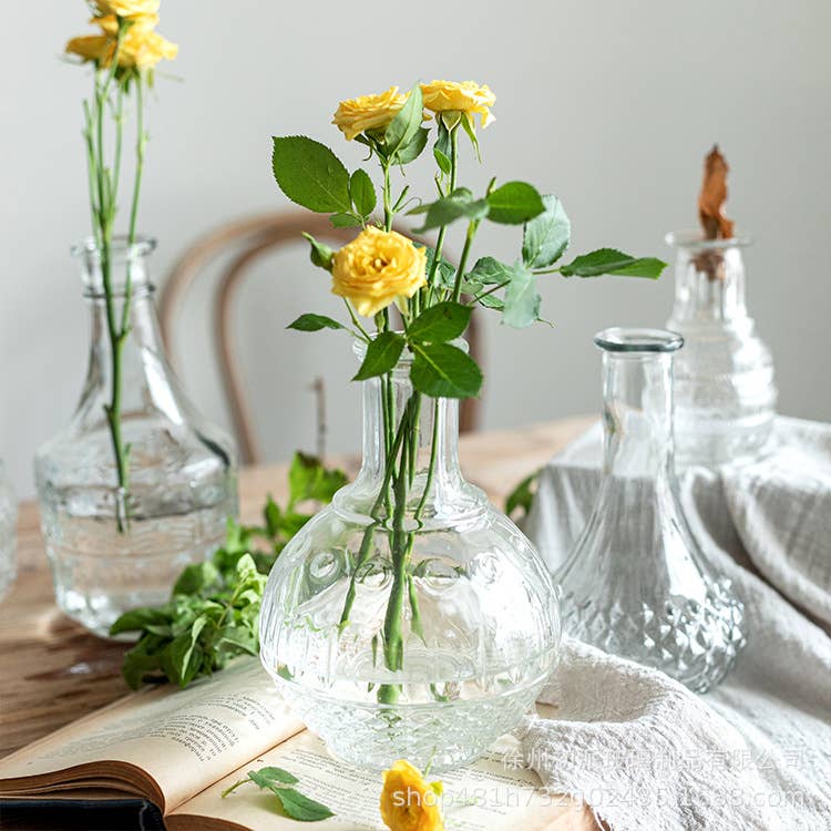 Sweet Home Deco - Bud Vases for Centerpiece, Rustic Decorative Vases, Clear: Style F