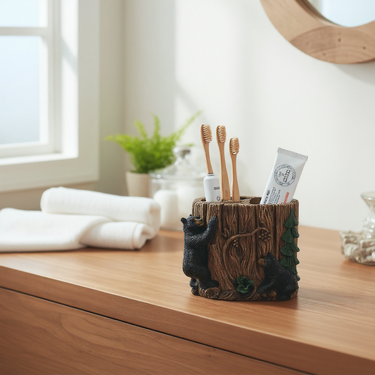 De Leon Collections - BEARS AROUND TREE TOOTHBRUSH HOLDER: Toothbrush