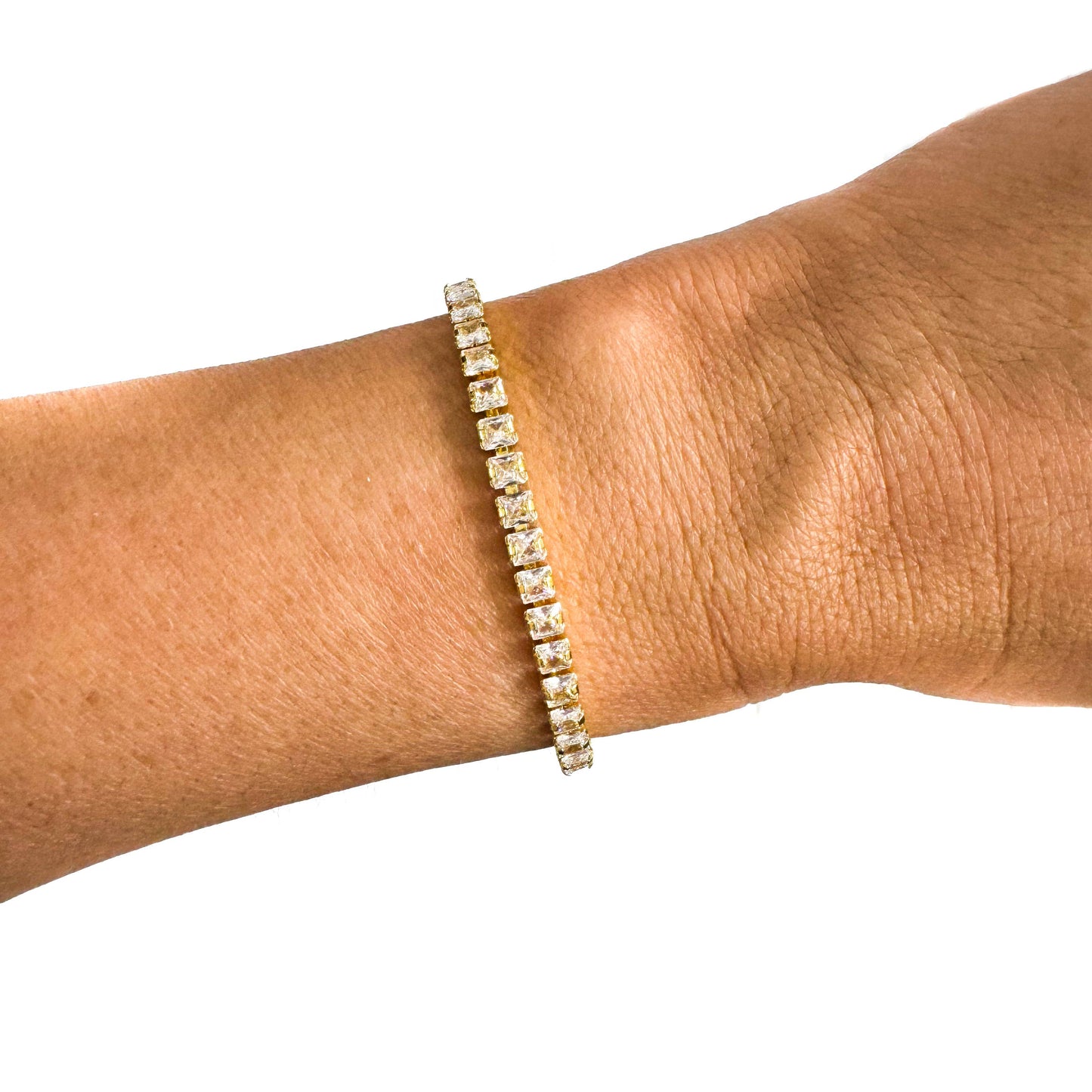 Savvy Bling - Semi Precious Pave Gold Filled Adjustable Bracelets: Round