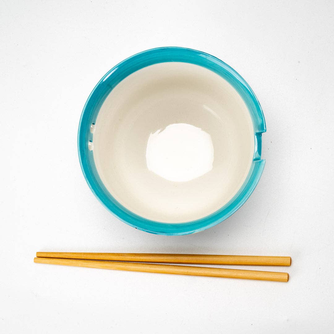 Urban Tokyo - 18oz 5"D Donburi Bowl With Chopsticks Set Robin (4/16)