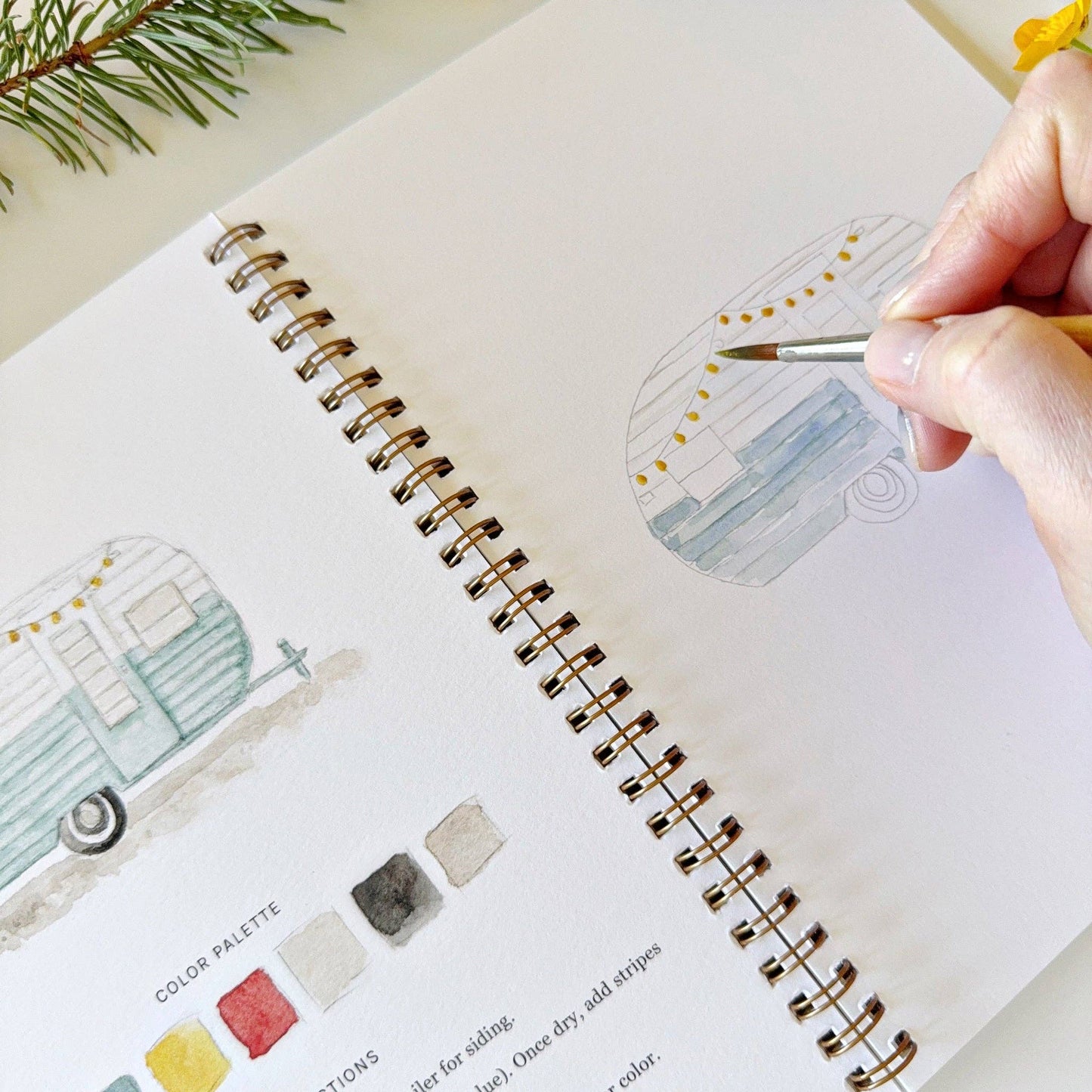 emily lex studio - Camping watercolor workbook