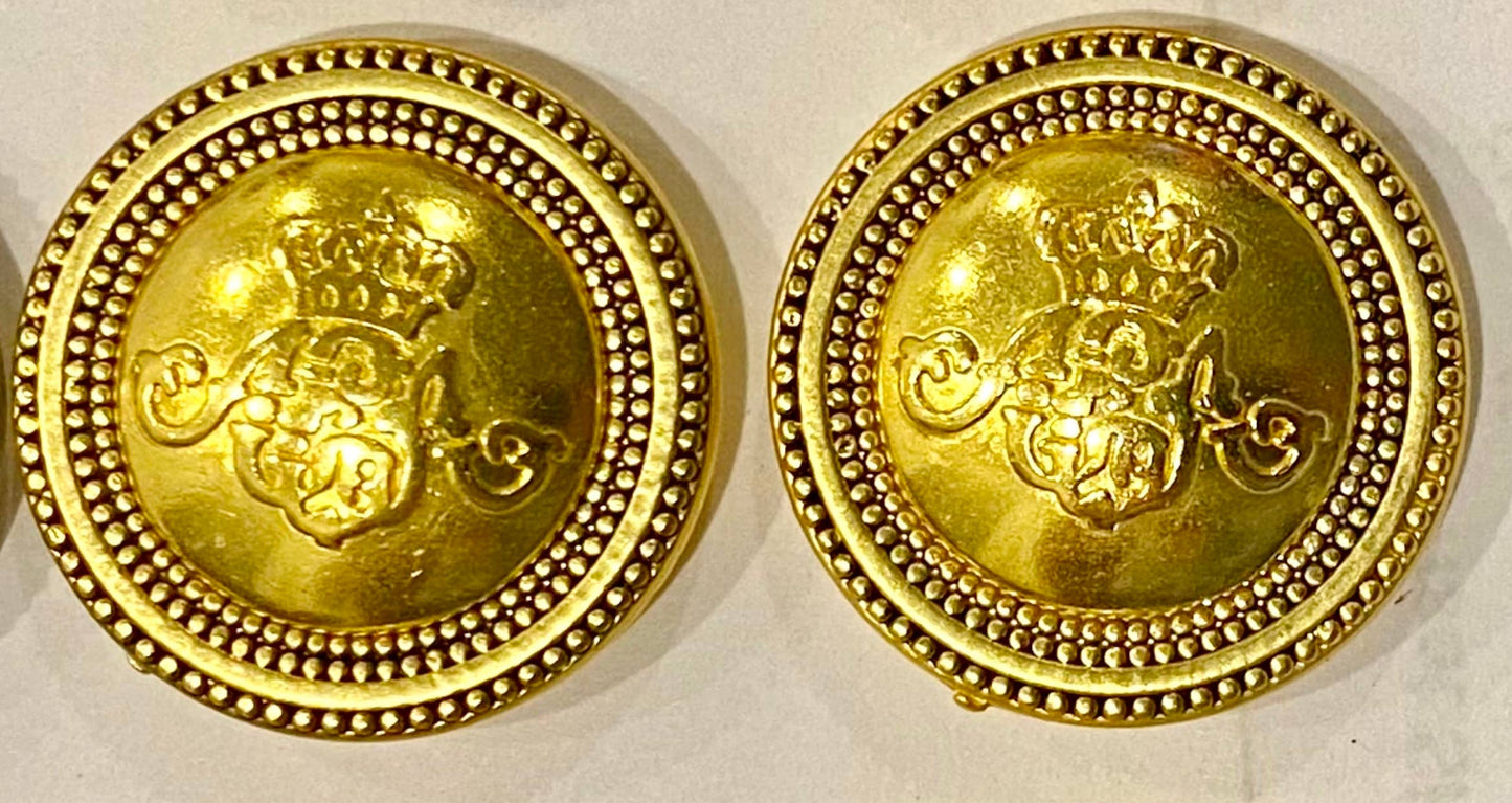 MagneButton - Antique Crown Silver & Gold: Gold