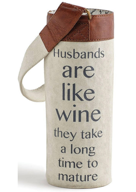 Mona B. - MATURED Wine Up-Cycled Canvas and Leather Wine Tote Bag