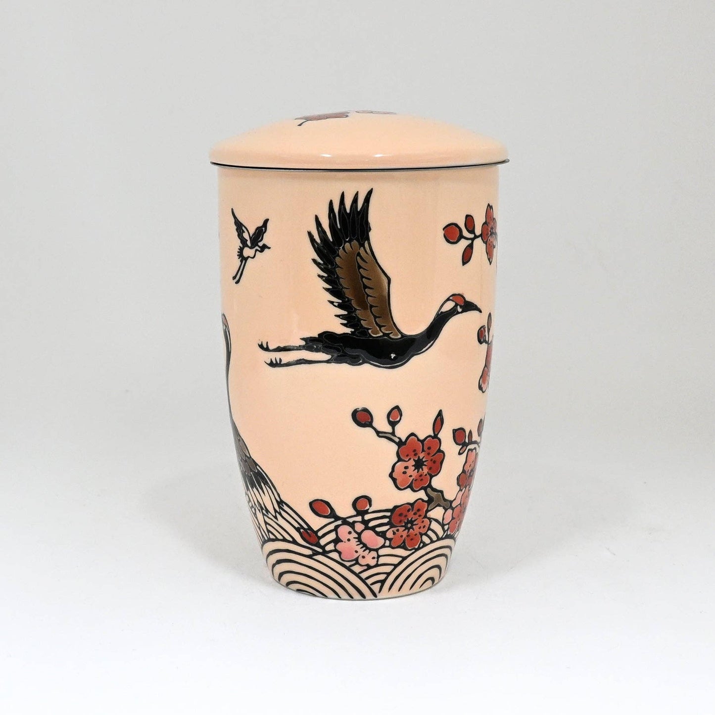 Urban Tokyo - Crane Flower Design 15oz Tea Mugs with Lid and Infuser for Loose Leaf Tea (4/32)