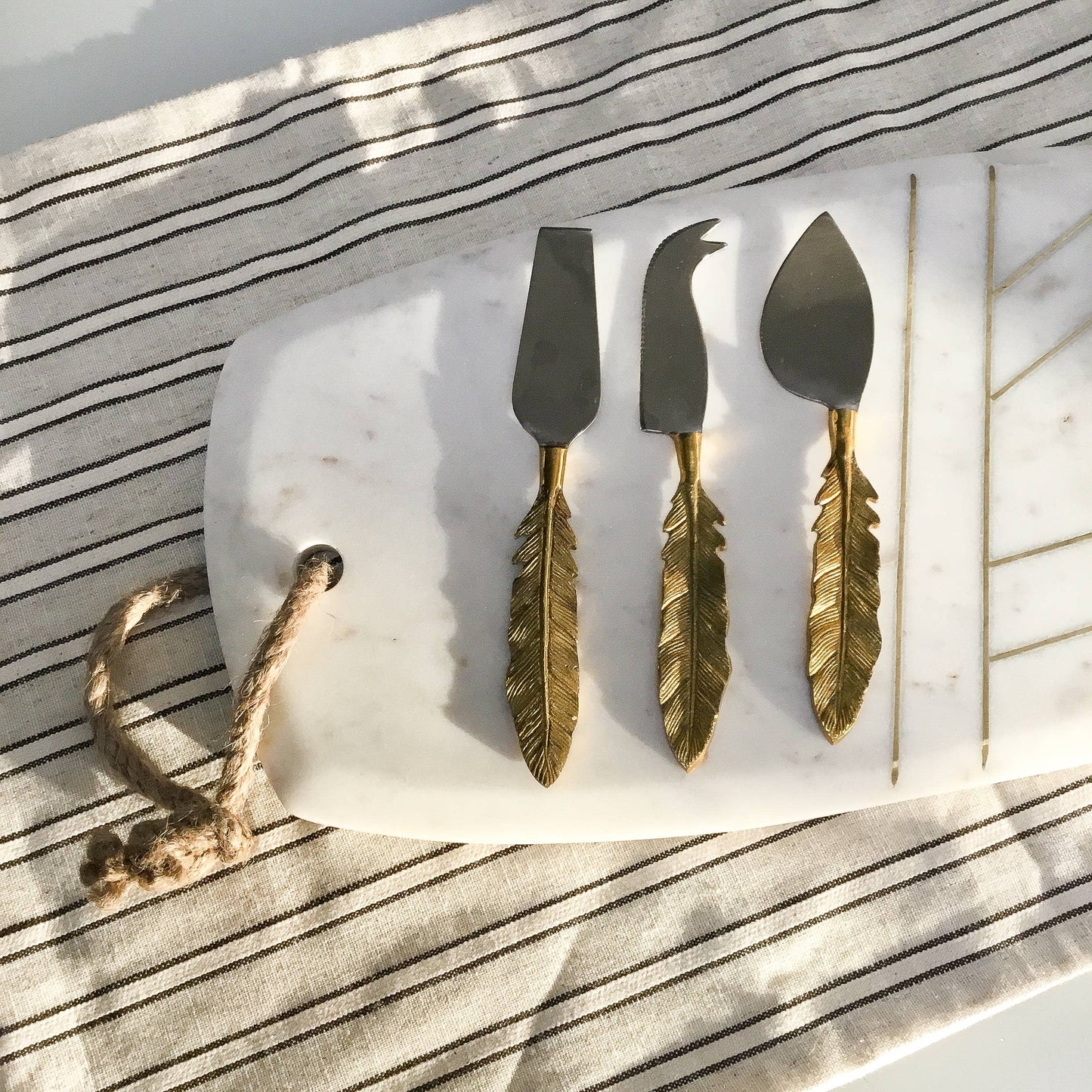 India Handicrafts Inc - Alu-Gold Leaf Cheese Tools, Set of 3
