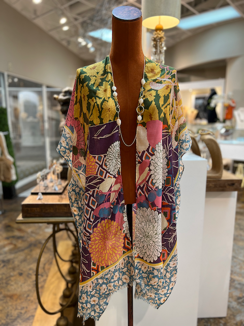 Pretty Persuasions - CP23014 Montego View Kimono Ruana Beach Coverup: 03 L Blue