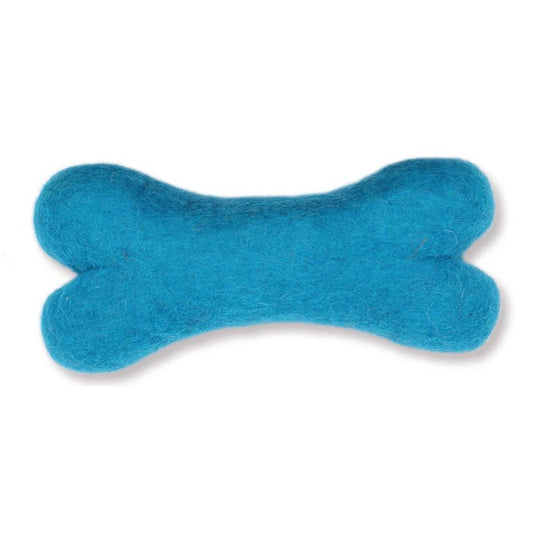 Ethical Global - Eco Wool Dog Bones/Toys: Fun Colors (Fair Trade): Blue / Large