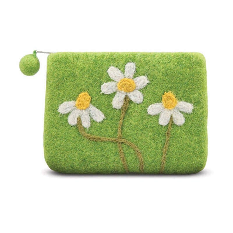 BNB Crafts Inc. - Needle Daisy Flowers Coin Purse: Green