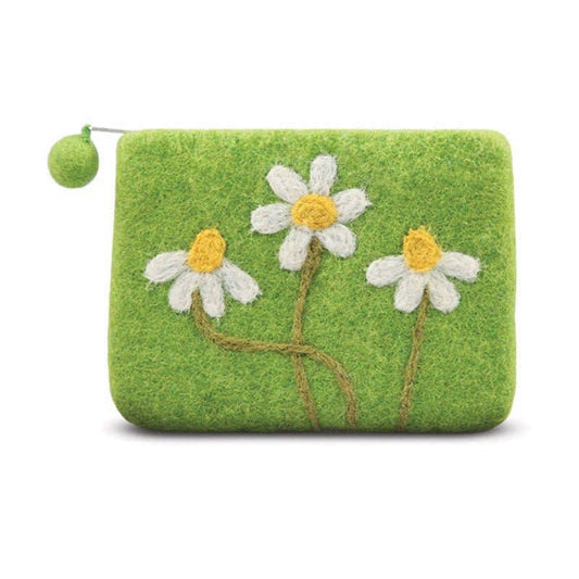 BNB Crafts Inc. - Needle Daisy Flowers Coin Purse: Green