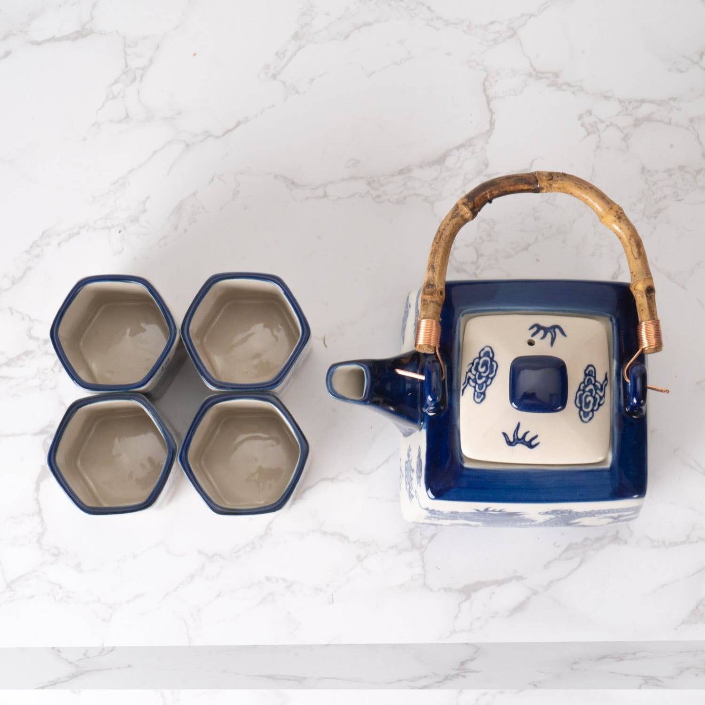 Urban Tokyo - Oriental Ryu Dragon Tea Set 20oz Tea Pot with 4 Hexagon Cups (4/8)