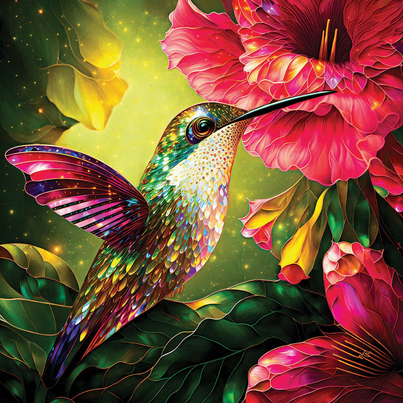SunsOut - 1304 Hummingbird and Hibiscus 1000 pc Puzzle