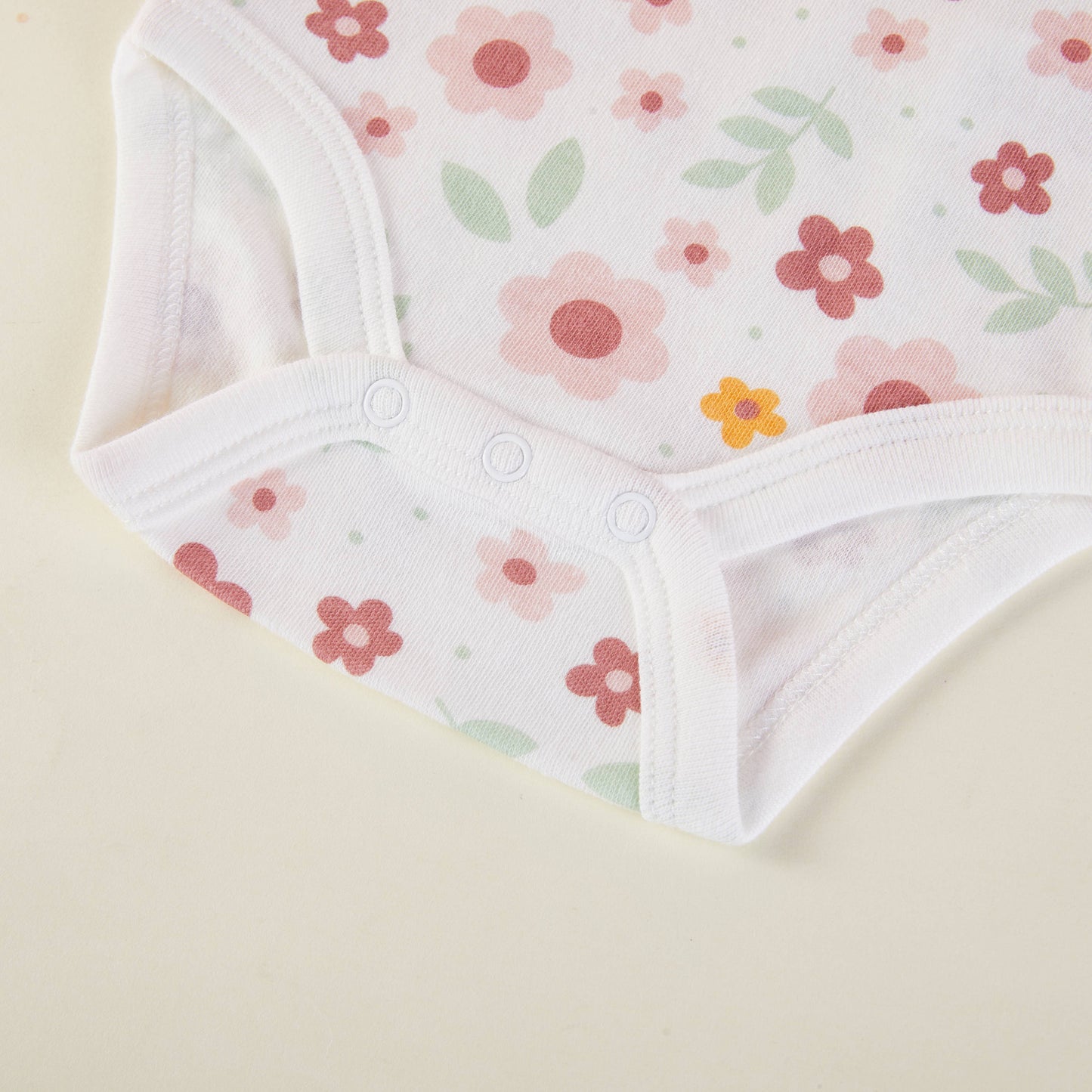 Lollipop Dreams - Pack of 3 Baby Girls Flower Pattern Bodysuits: 3-6M