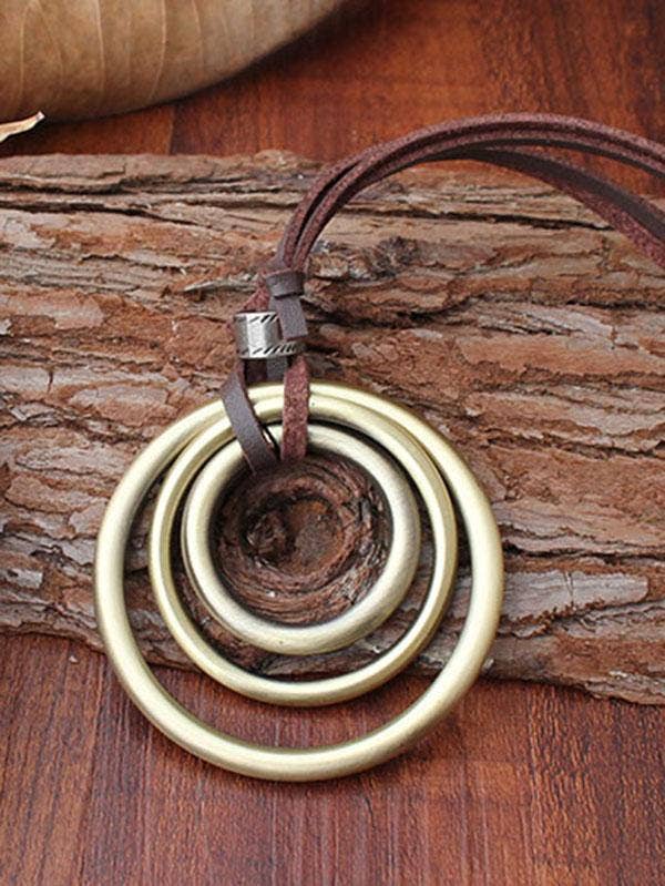 Elanora - Retro Rings Necklace: SAME AS PICTURE / FREE SIZE