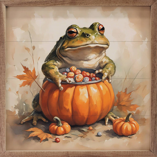 Kendrick Home - Toad In Pumpkin: 8 x 8 x 1.5