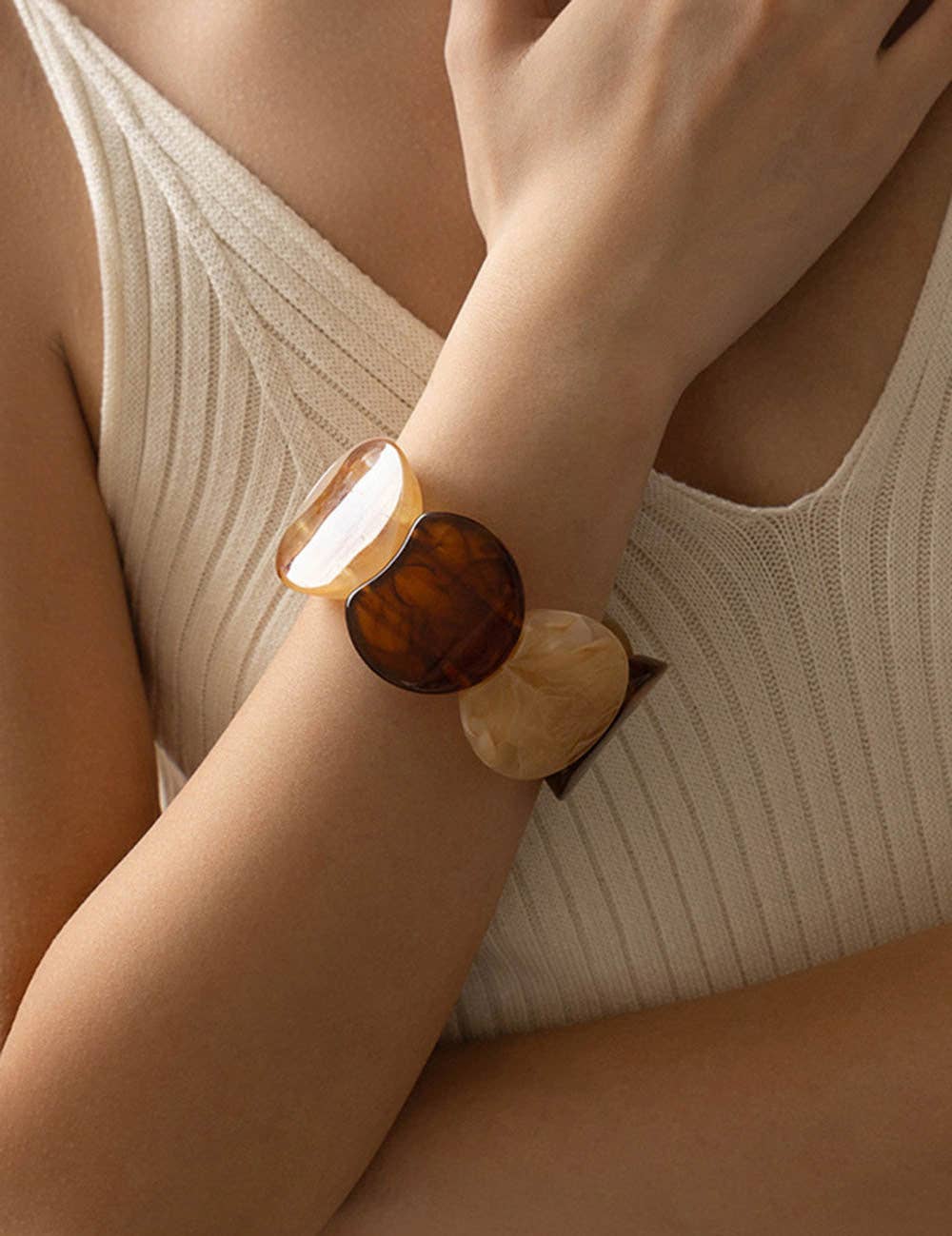 Dipped Shop - Trendy Irregular Texture Acrylic Bangle Bracelet DP25E767: C3